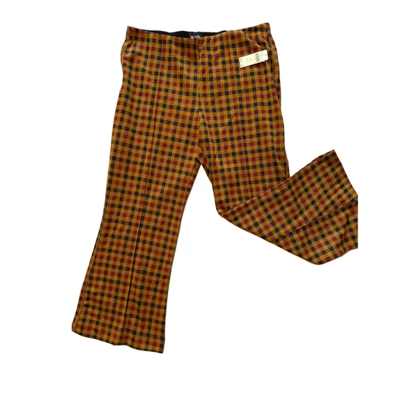 Women's Anthropologie Maeve Pants, 1X Plus, Brown Motif, Stretch Waist NWT - Picture 6 of 15